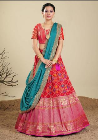 Picture of Sublime Silk Crimson Lehenga Choli