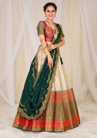 Picture of Good Looking Silk Tan Lehenga Choli