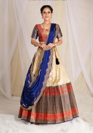 Picture of Statuesque Silk Antique White Lehenga Choli