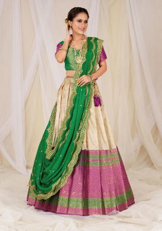 Picture of Magnificent Silk Tan Lehenga Choli