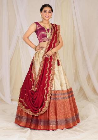 Picture of Marvelous Silk Tan Lehenga Choli