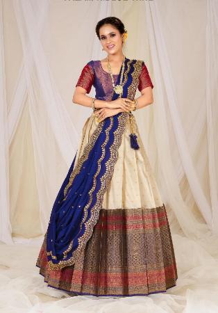 Picture of Delightful Silk Tan Lehenga Choli