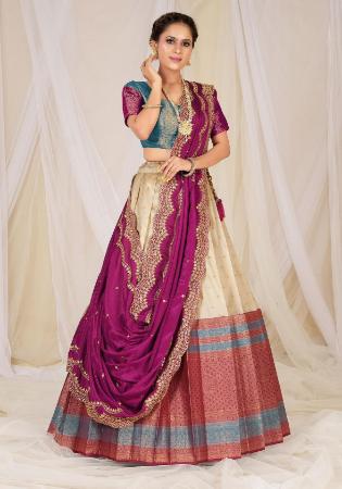 Picture of Marvelous Silk Tan Lehenga Choli