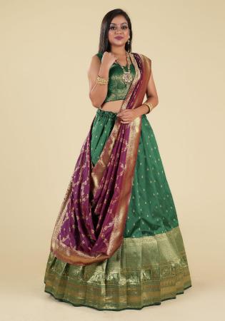 Picture of Bewitching Silk Dark Sea Green Lehenga Choli