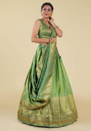 Picture of Sightly Silk Dark Khaki Lehenga Choli