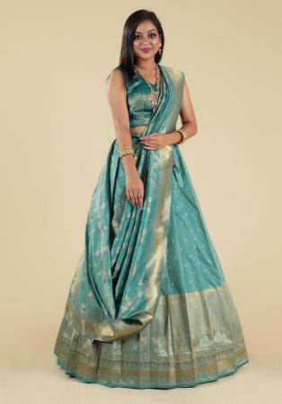 Picture of Exquisite Silk Cadet Blue Lehenga Choli