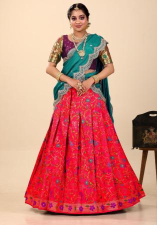 Picture of Stunning Silk Crimson Lehenga Choli