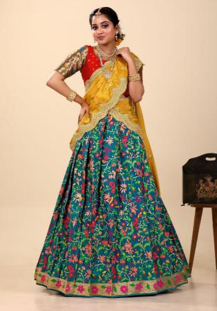 Picture of Charming Silk Teal Lehenga Choli