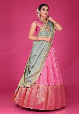 Picture of Elegant Silk Pale Violet Red Lehenga Choli