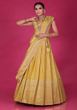 Picture of Fascinating Silk Dark Khaki Lehenga Choli