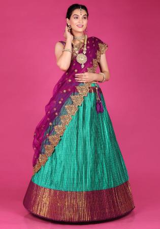 Picture of Taking Silk Teal Lehenga Choli