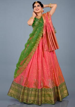 Picture of Graceful Silk Light Coral Lehenga Choli