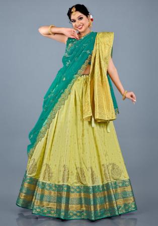 Picture of Beauteous Silk Dark Khaki Lehenga Choli