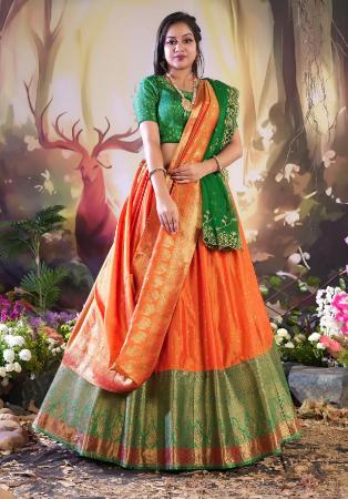 Picture of Stunning Silk Sandy Brown Lehenga Choli