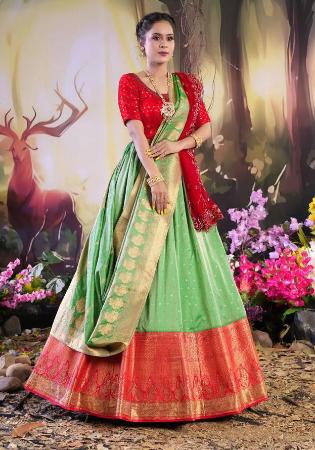 Picture of Classy Silk Dark Sea Green Lehenga Choli