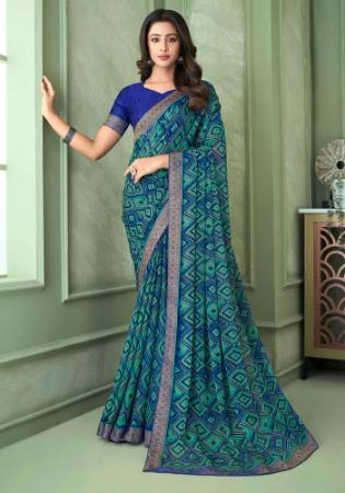 Picture of Exquisite Chiffon Midnight Blue Saree