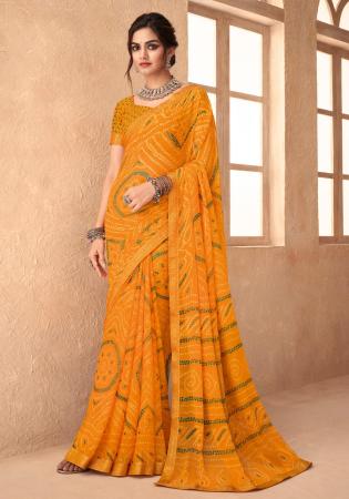 Picture of Magnificent Chiffon Dark Orange Saree