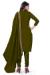 Picture of Well Formed Silk Olive Straight Cut Salwar Kameez