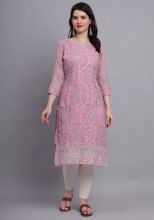 Picture of Good Looking Georgette Rosy Brown Kurtis & Tunic