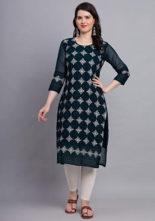 Picture of Taking Georgette Midnight Blue Kurtis & Tunic