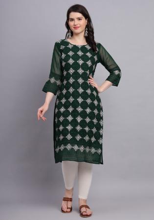 Picture of Bewitching Georgette Sea Green Kurtis & Tunic