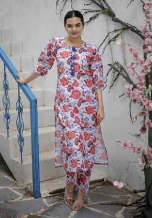 Picture of Fascinating Chiffon Light Slate Grey Kurtis & Tunic