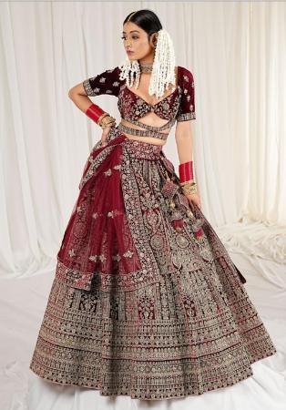 Picture of Fascinating Georgette Maroon Lehenga Choli