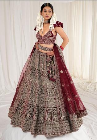 Picture of Sightly Georgette Maroon Lehenga Choli