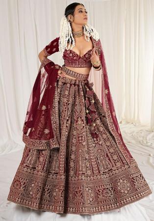 Picture of Superb Georgette Maroon Lehenga Choli