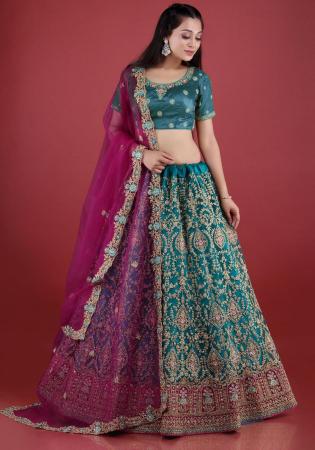 Picture of Well Formed Net Dark Slate Grey Lehenga Choli