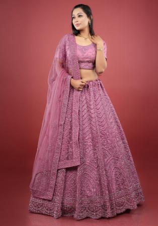 Picture of Fine Net Rosy Brown Lehenga Choli