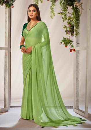 Picture of Grand Georgette Dark Khaki Saree