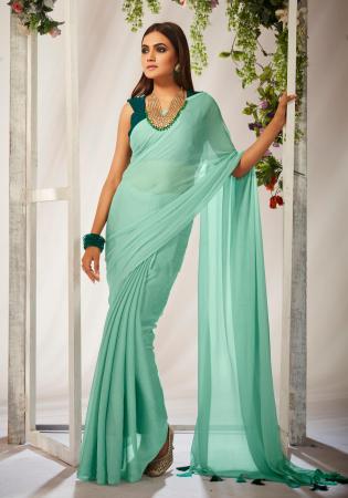 Picture of Wonderful Georgette Light Steel Blue Saree