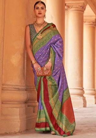 Picture of Fine Silk Slate Blue Saree