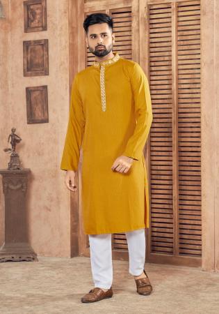 Picture of Beautiful Cotton Golden Rod Kurtas