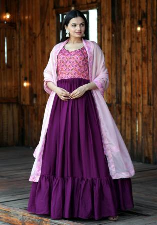 Picture of Admirable Chiffon Medium Violet Red Readymade Gown