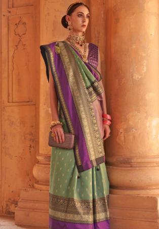 Picture of Radiant Silk Dark Olive Green Saree