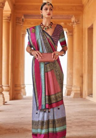 Picture of Lovely Silk Light Slate Grey Saree