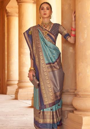 Picture of Nice Silk Light Slate Grey Saree