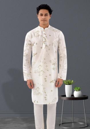 Picture of Magnificent Cotton & Silk Off White Kurtas