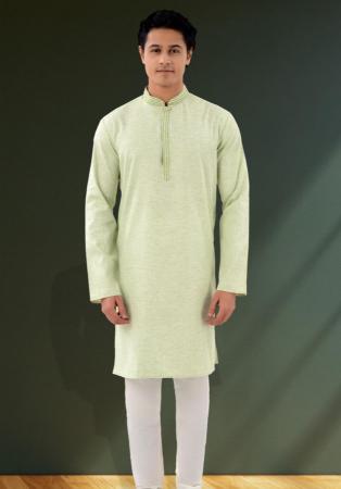 Picture of Grand Cotton & Silk Medium Spring Green Kurtas