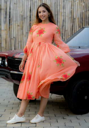 Picture of Fine Georgette Salmon Kurtis & Tunic