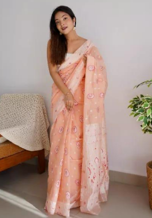 Picture of Fine Cotton Burly Wood Saree