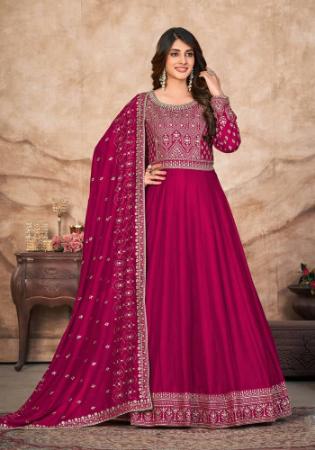 Picture of Fascinating Silk Hot Pink Anarkali Salwar Kameez