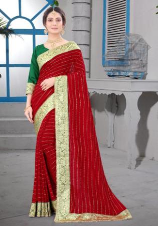 Picture of Ideal Silk Fire Brick Saree