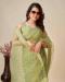 Picture of Shapely Net Dark Khaki Saree