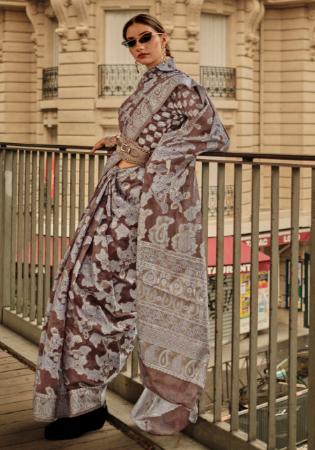 Picture of Delightful Organza Rosy Brown Saree