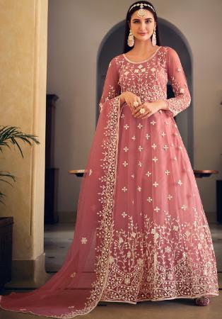 Picture of Bewitching Net Hot Pink Anarkali Salwar Kameez