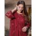 Picture of Shapely Georgette Red Straight Cut Salwar Kameez