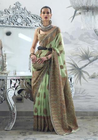 Picture of Marvelous Silk Dark Sea Green Saree